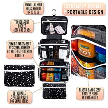 Large Toiletry Travel Bag with Jewelry Organizer for Women