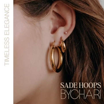 BYCHARI Sade Hoops: Lightweight Gold Elegance in Jewelry