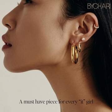 BYCHARI Sade Hoops: Lightweight Gold Elegance in Jewelry