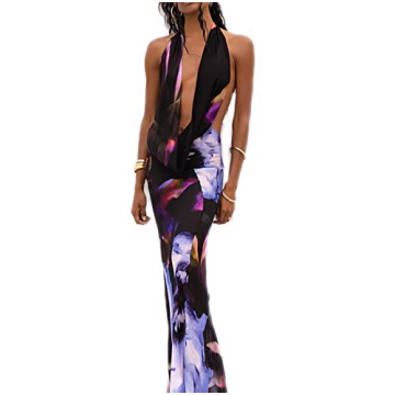 XPONNI Backless Spaghetti Strap Dress for Summer Style