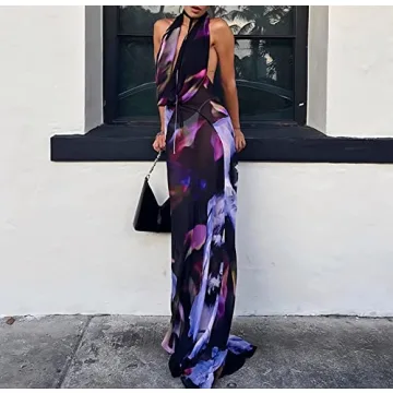 XPONNI Backless Spaghetti Strap Dress for Summer Style