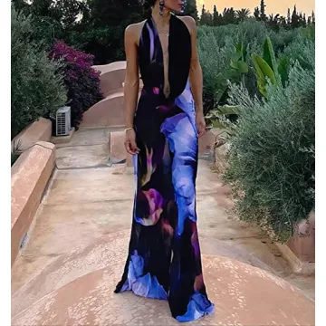 XPONNI Backless Spaghetti Strap Dress for Summer Style