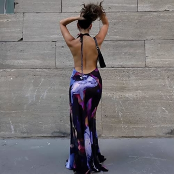 XPONNI Backless Spaghetti Strap Dress for Summer Style