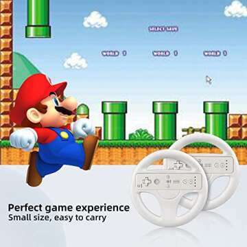Xahpower Steering Wheel for Nintendo Wii and Wii U Remote Controller, 2 Pack Racing Wheels Games Acc...