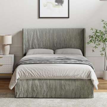 Durable HULALA HOME Queen Bed Frame with Slipcover