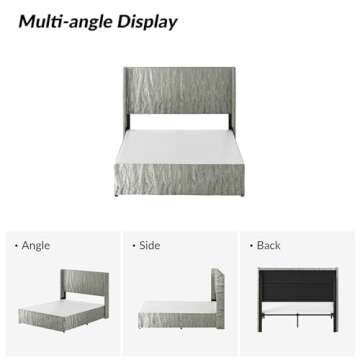 Durable HULALA HOME Queen Bed Frame with Slipcover