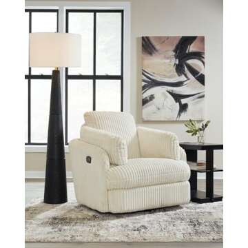Signature Design by Ashley Tie-Breaker Contemporary Manual Press-Back Swivel Glider Rocker Recliner ...