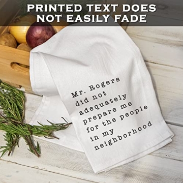 MAINEVENT Mr Rogers Dish Towel 18x24 Inch, Mr Rogers Towel, Funny Kitchen Towel Saying, Mr Rogers Neighborhood Friends Towel, Mr Rogers Kitchen Towel