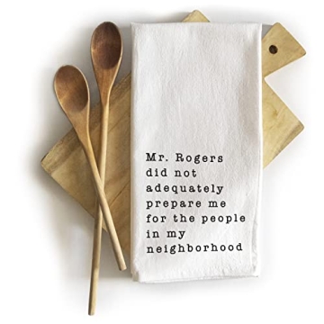 MAINEVENT Mr Rogers Dish Towel 18x24 Inch, Mr Rogers Towel, Funny Kitchen Towel Saying, Mr Rogers Neighborhood Friends Towel, Mr Rogers Kitchen Towel