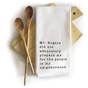 MAINEVENT Mr Rogers Dish Towel 18x24 Inch, Mr Rogers Towel, Funny Kitchen Towel Saying, Mr Rogers Neighborhood Friends Towel, Mr Rogers Kitchen Towel