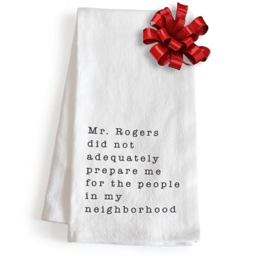 MAINEVENT Mr Rogers Dish Towel 18x24 Inch, Mr Rogers Towel, Funny Kitchen Towel Saying, Mr Rogers Neighborhood Friends Towel, Mr Rogers Kitchen Towel