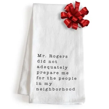 MAINEVENT Mr Rogers Dish Towel 18x24 Inch, Mr Rogers Towel, Funny Kitchen Towel Saying, Mr Rogers Neighborhood Friends Towel, Mr Rogers Kitchen Towel