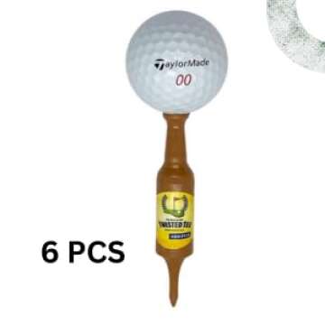 Putt Light Beer Bottle Golf Tees, Virtually Unbreakable and Recyclable Plastic Golf Tee 6 Pack, Golf Gift for Men, Bachelor Party Novelty Gift, for Golfers,3-1/4" Tall (Variety Pack #1)