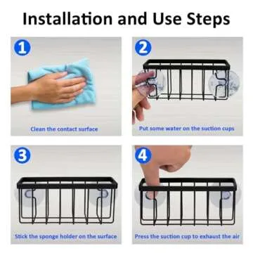 SHFKS Kitchen Sink Sponge Holder with Strong Suction Cups