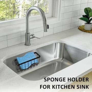 SHFKS Kitchen Sink Sponge Holder with Strong Suction Cups