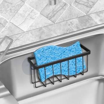 SHFKS Kitchen Sink Sponge Holder with Strong Suction Cups