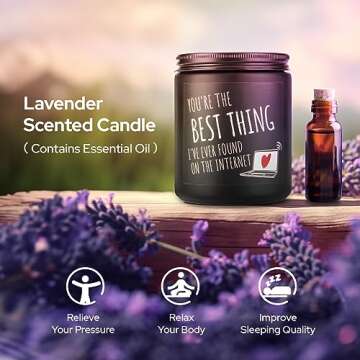 +1herolabs Scented Candles,Funny Candles for Men,Lavender Candles for Home,8oz-50hr Burn Time Soy Ca...