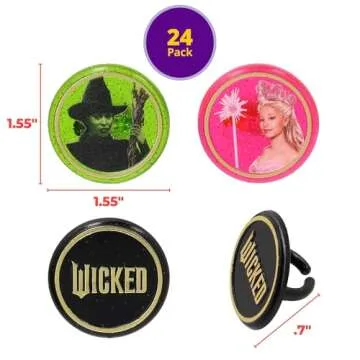 Wicked Cupcake Rings with Glinda and Elphaba - 24 Pack