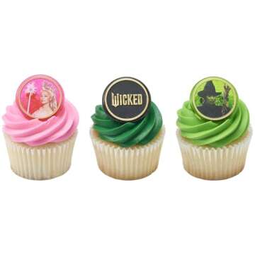 Wicked Cupcake Rings with Glinda and Elphaba - 24 Pack
