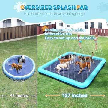 Bilibara 127'' Splash Pad for Dogs & Kids Summer Fun