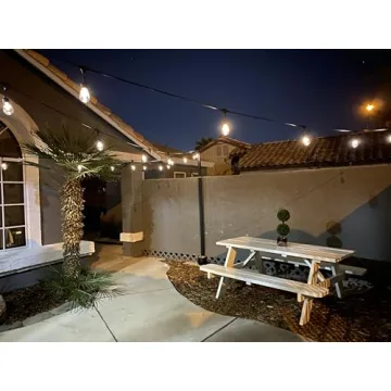 Brightech Ambience Pro Solar Powered String Lights - Commercial Grade Waterproof Patio Lights with 27 Ft Edison Bulbs - Shatterproof LED Solar Outdoor String Lights - 1W LED, Soft White Light