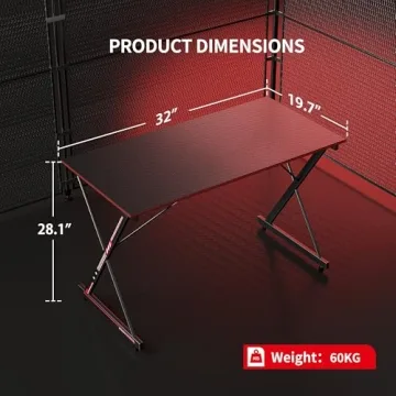 DESINO Gaming Desk - Sleek 32 Inch Gamer Workstation