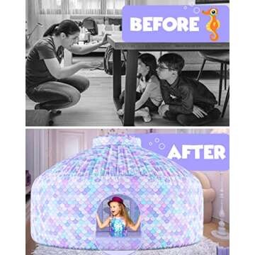 Skywin Inflatable Tent for Kids - Adorable Mermaid Fun