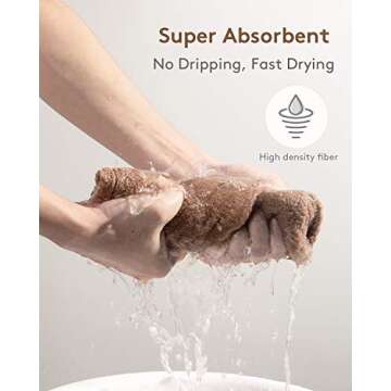 YFONG 3 Pack Hair Drying Towels, Hair Towel with Button, Super Absorbent Microfiber Hair Towel for C...