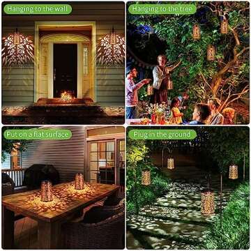 Solar Lanterns Outdoor - Waterproof Hanging Lights 4 Pack