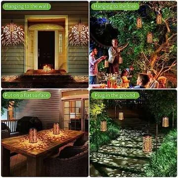 Solar Lanterns Outdoor - Waterproof Hanging Lights 4 Pack