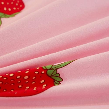 Kawaii Strawberry Comforter Set for Girls Women Kids