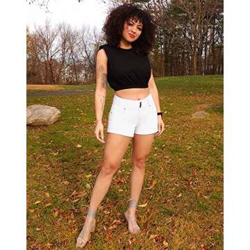 Stylish High Waisted Stretchy Denim Shorts for Women