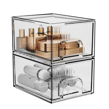 ZHIAI Stackable Cosmetic Organizer - Clear Storage Solution
