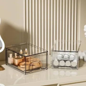 ZHIAI Stackable Cosmetic Organizer - Clear Storage Solution