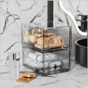 ZHIAI Stackable Cosmetic Organizer - Clear Storage Solution