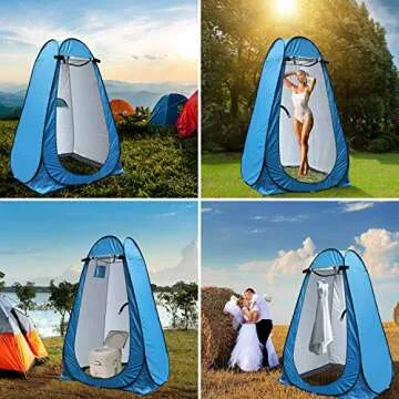 anngrowy Pop Up Shower Tent Portable Outdoor Camping Bathroom Toilet Tent Changing Dressing Room Pri...