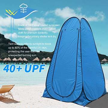 anngrowy Pop Up Shower Tent Portable Outdoor Camping Bathroom Toilet Tent Changing Dressing Room Privacy Shelters Room for Hiking and Beach Sun Shelter Picnic Fishing– UPF40+ Waterproof