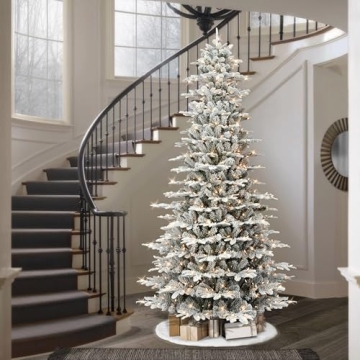 9ft Pre-lit Flocked Aspen Fir Tree with 700 Lights