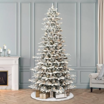 9ft Pre-lit Flocked Aspen Fir Tree with 700 Lights