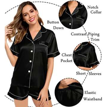 LecGee Women's Silk Satin Pajamas Set for Ultimate Comfort