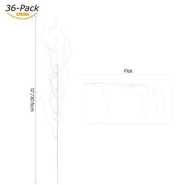 Sea Team 36-Pack Glitter Twig Ornaments for Christmas & Events