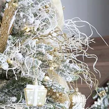 Sea Team Glitter Vine Twig Ornaments for Festive Decor