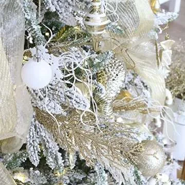 Sea Team Glitter Vine Twig Ornaments for Festive Decor