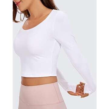 CRZ YOGA Butterluxe Crop Tops for Women - Stylish Comfort
