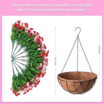 INXUGAO Artificial Silk Flowers Hanging Baskets Outdoors Indoors,Daisy with Eucalyptus Leaves Arrang...