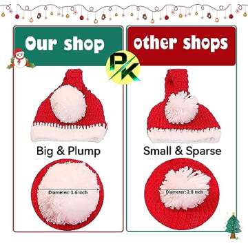 AIXIANG Baby Photography Props Christmas Cap Newborn Crochet Santa Claus Outfits Baby First Christmas Photo Props