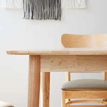 Livinia Aslan 70.9" Malaysian Oak Rectangular Wooden Dining Table/Large Solid Wood Kitchen Desk (Natural Oak)