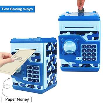 HUSAN Piggy Bank for Kids - Fun Savings with Security