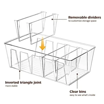 Puricon 4 Pack Stackable Pantry Storage Bins