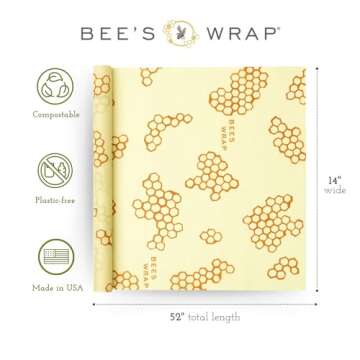 Bee's Wrap Reusable Beeswax Food Wraps Made in the USA, Eco Friendly Beeswax Wraps for Food, Sustain...
